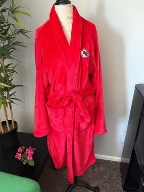 Kansas City Chiefs robe plush soft long belted unisex one size new